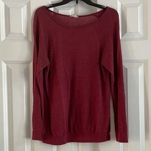 M. Rena Crimson Red Long Sleeve Top